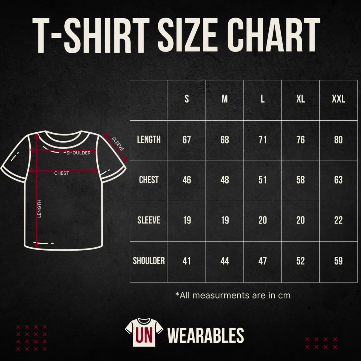 T-Shirt Size Chart
